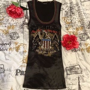 🎁SALE🎁 Libertalia Rhinestones Emblem Tank Top